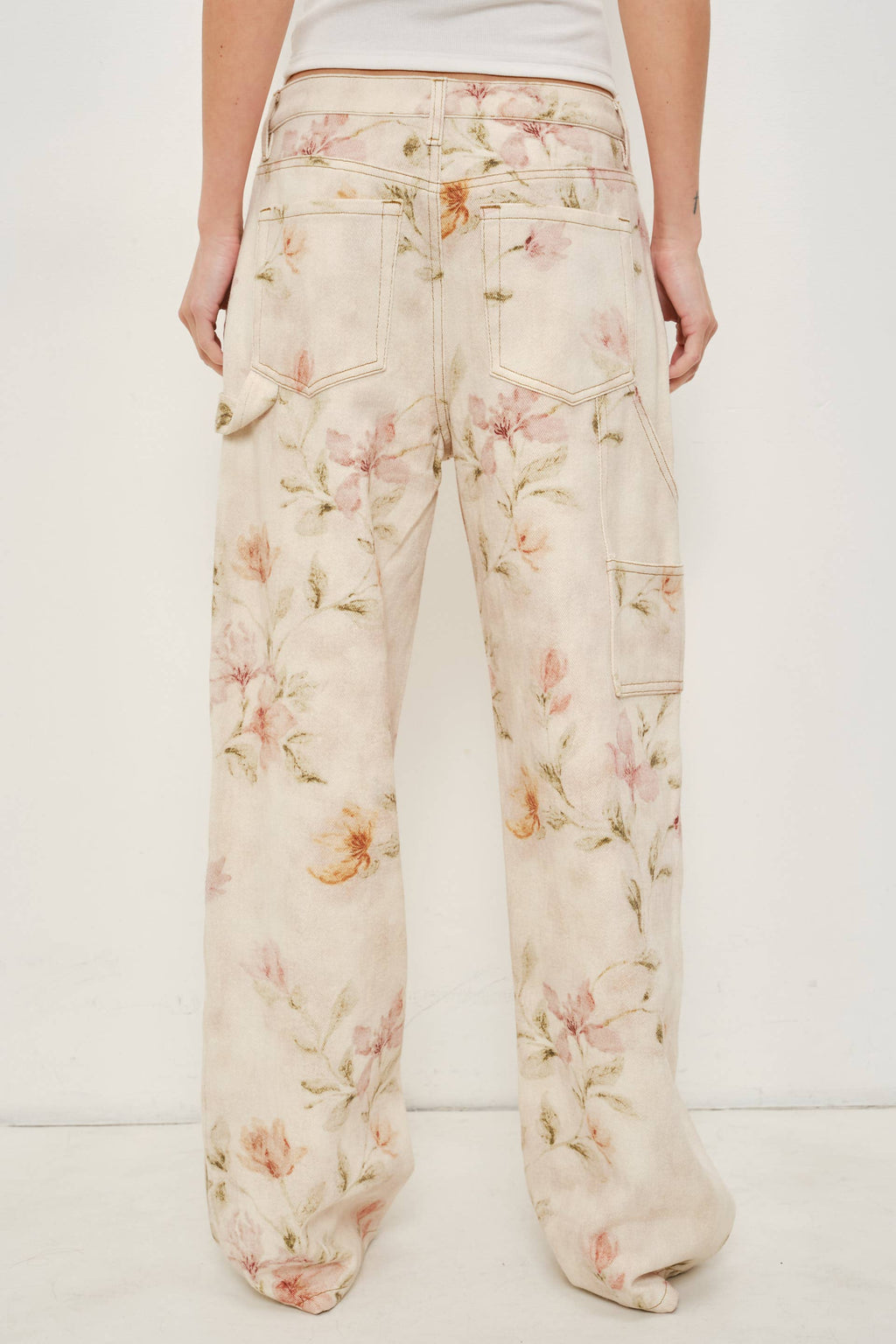 JUSTINA FLORAL DENIM PANTS