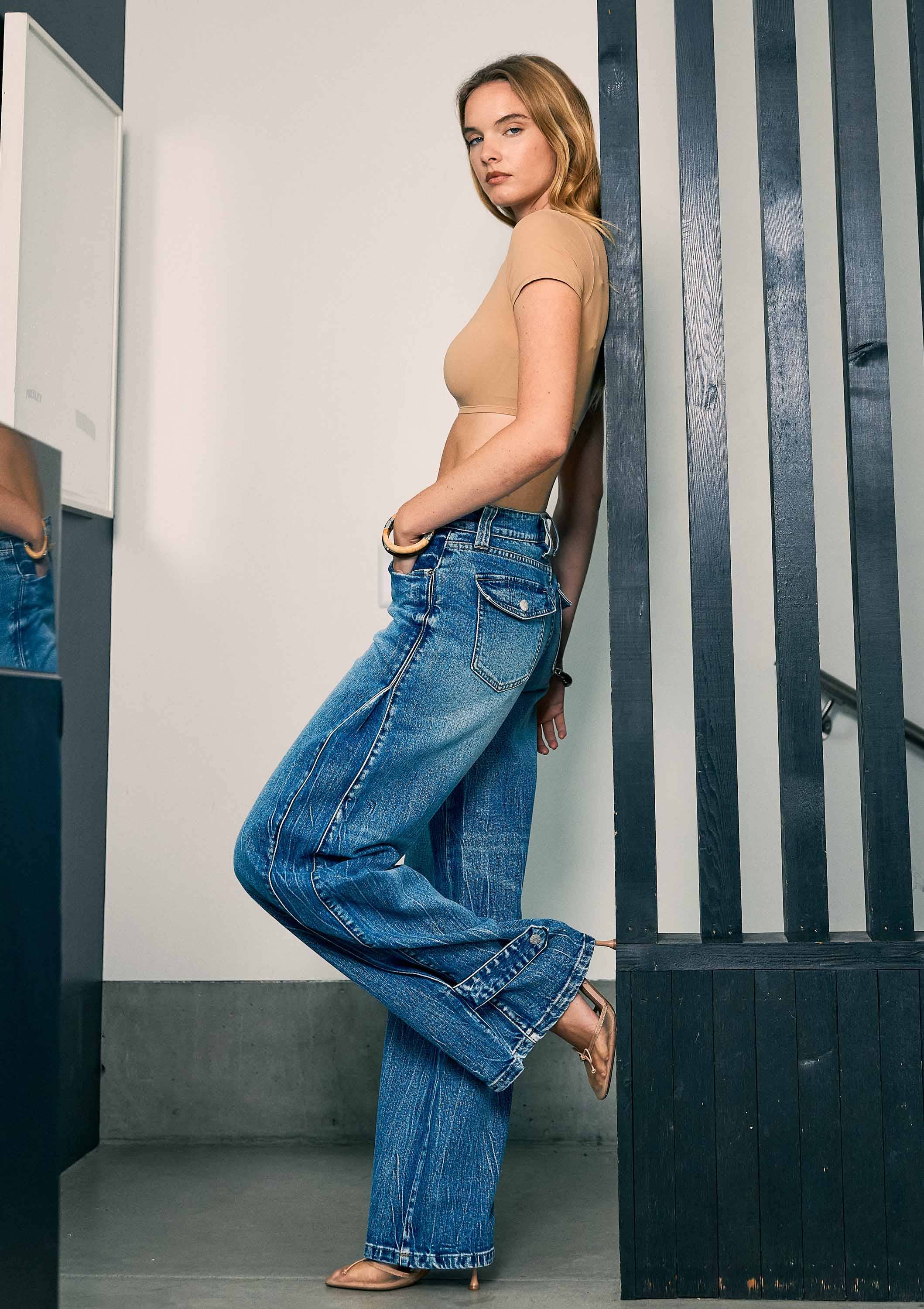 Palazzo Style Wide Leg Jeans