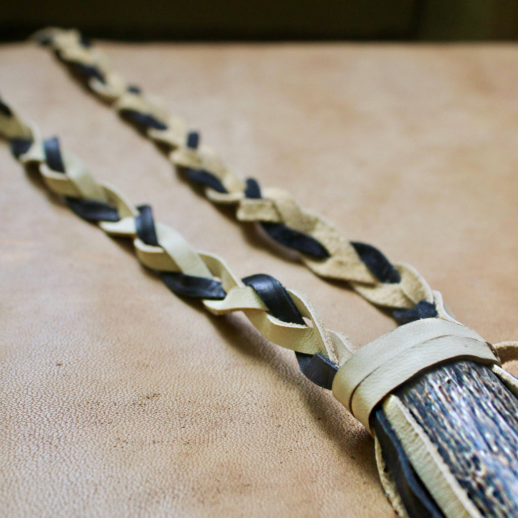 Buffalo Horn Necklace - Cream, Real Horn, Braided Necklace