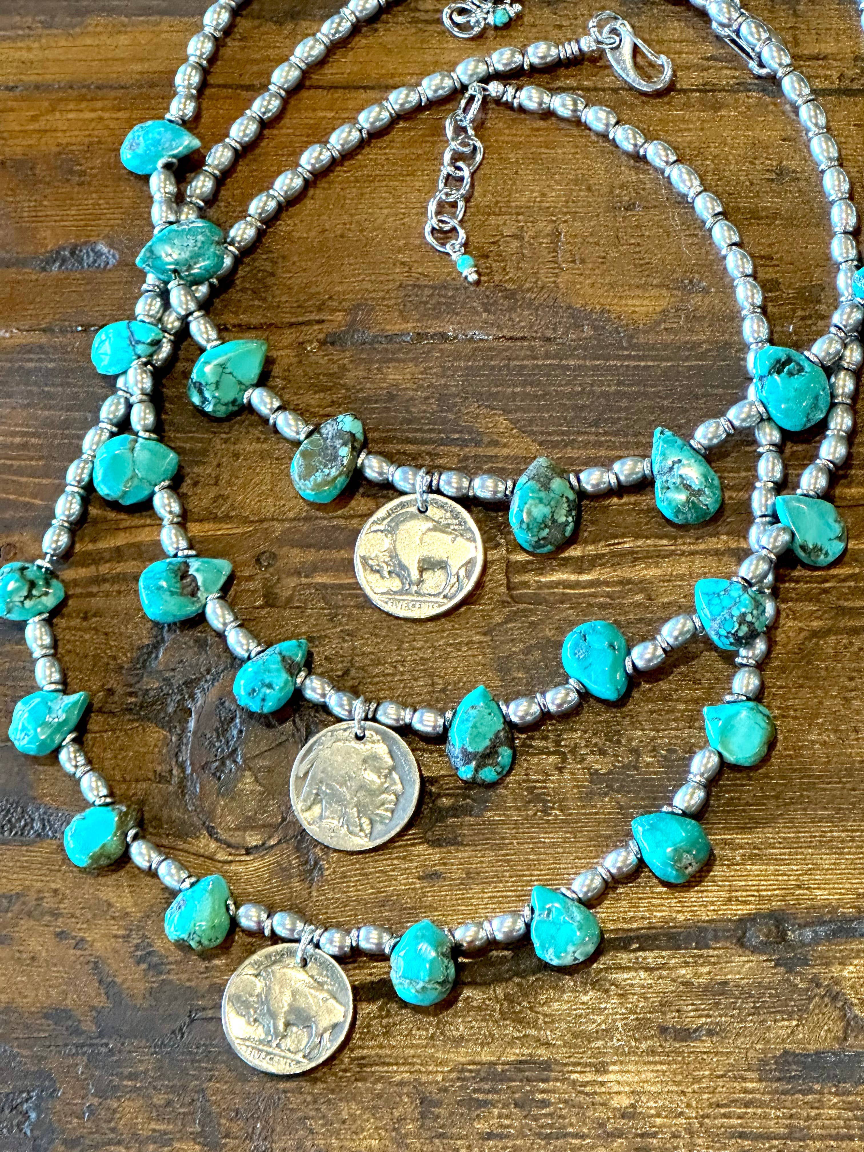 Buffalo Nickel Turquoise Choker