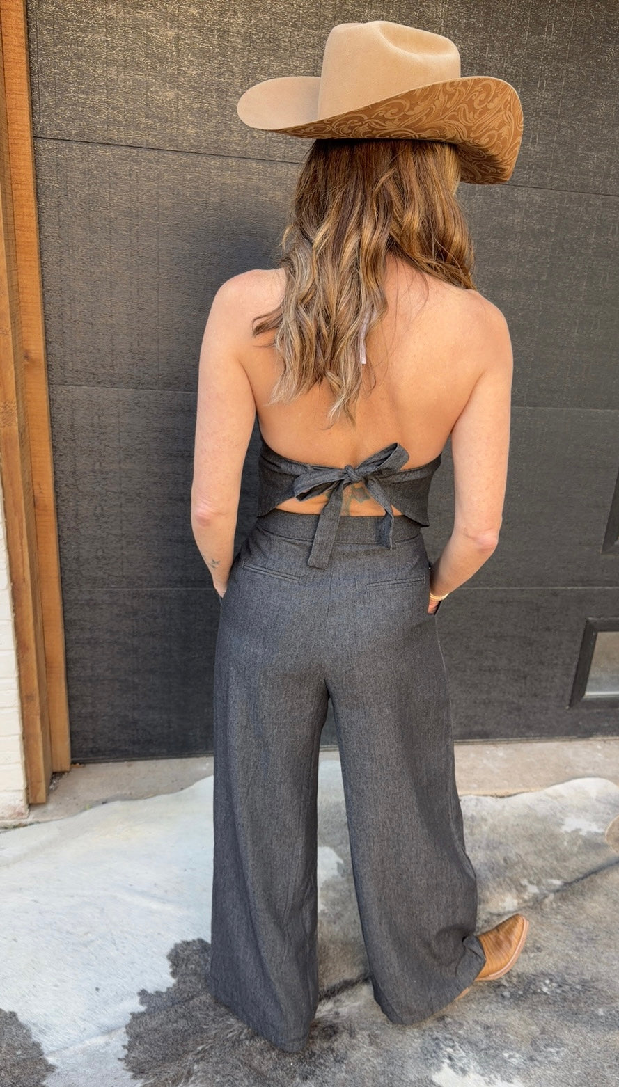 Shop The Look Halter Vest and High Waisted Long Pant Set
