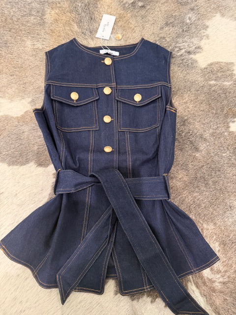 Short Sleeve Vest with Gold buttons