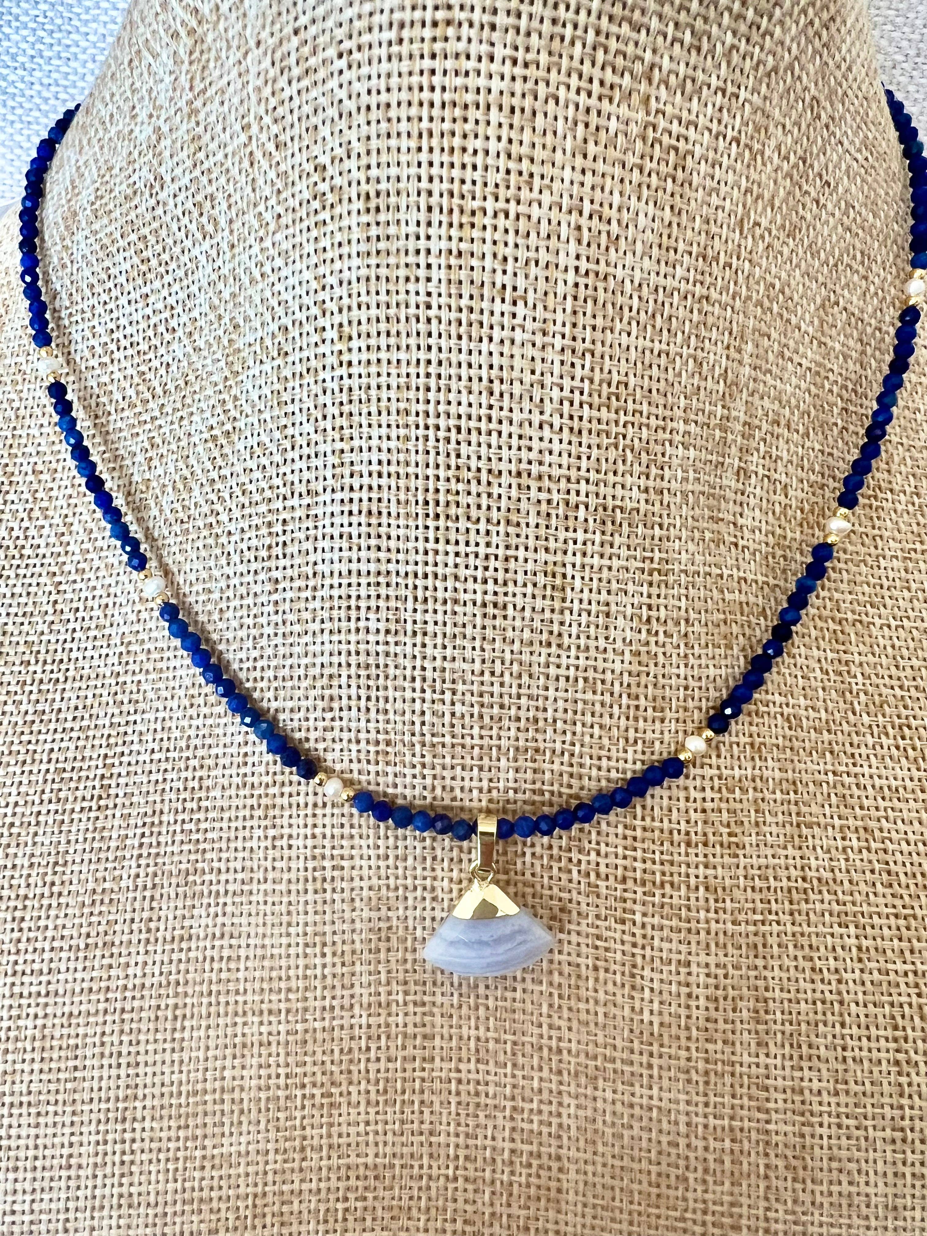 Baby Lapis Bead Necklace