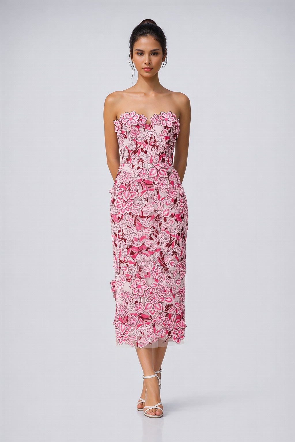 Floral Embroidered Midi Dress-FINAL SALE ITEM