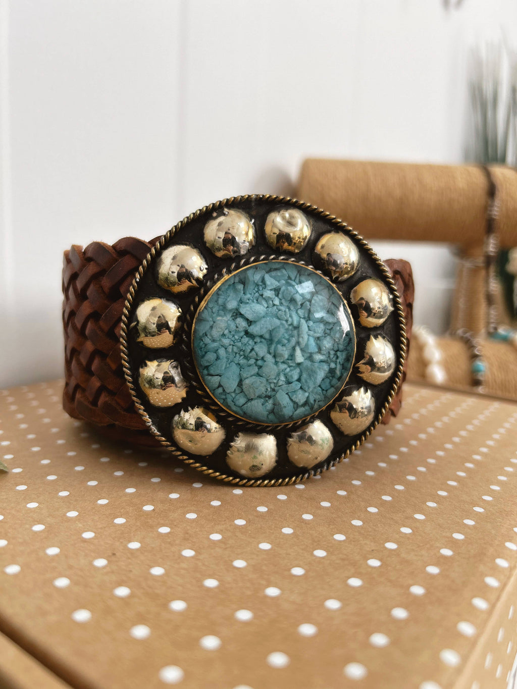 Saturn Brown Leather Belt