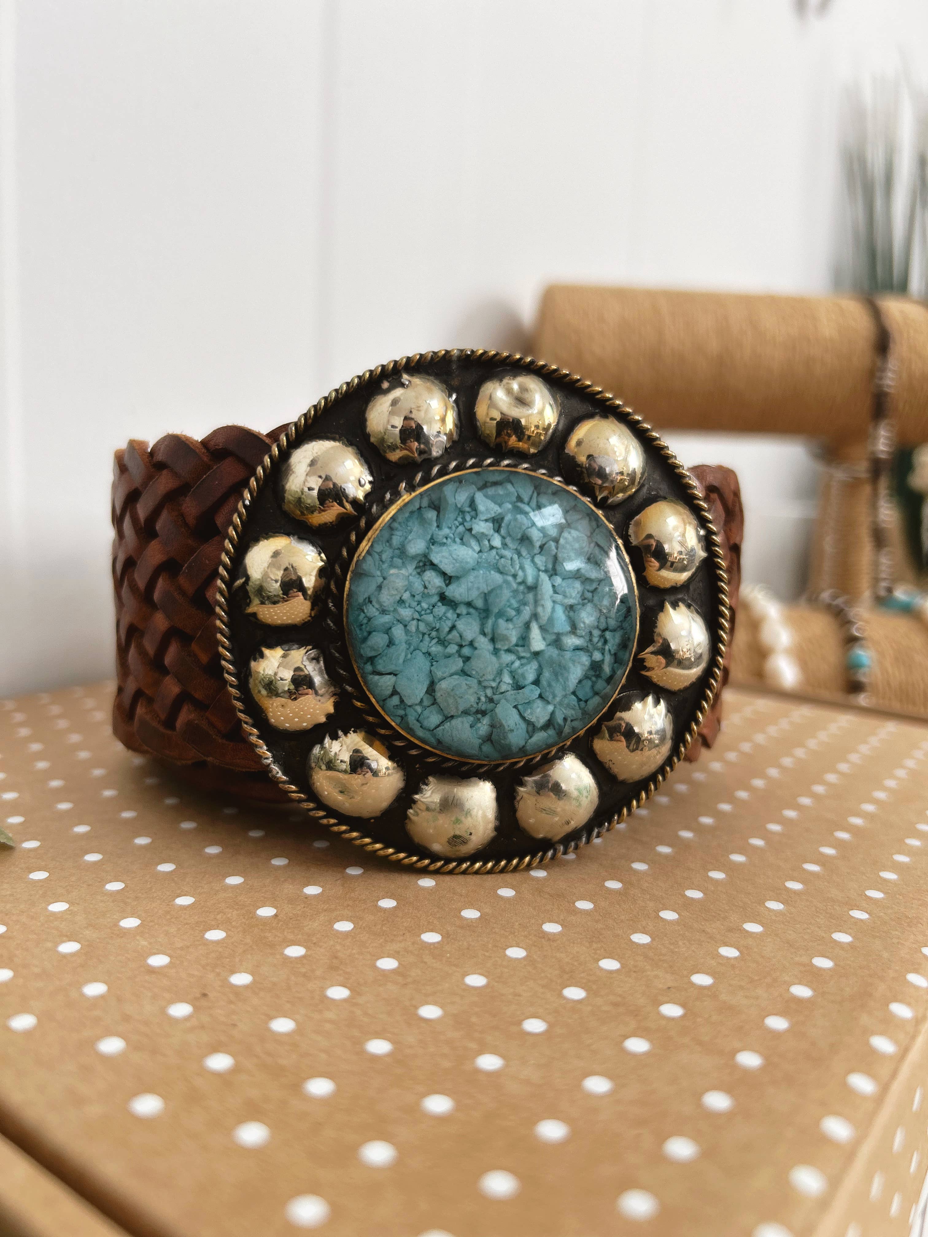 Saturn Brown Leather Belt