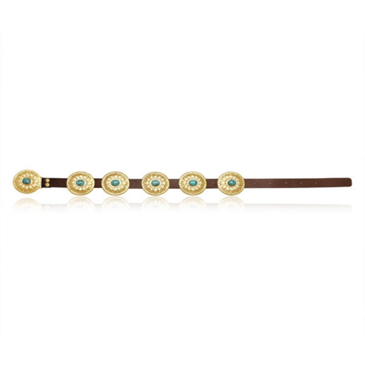 Turquoise and Brass Concho Belt