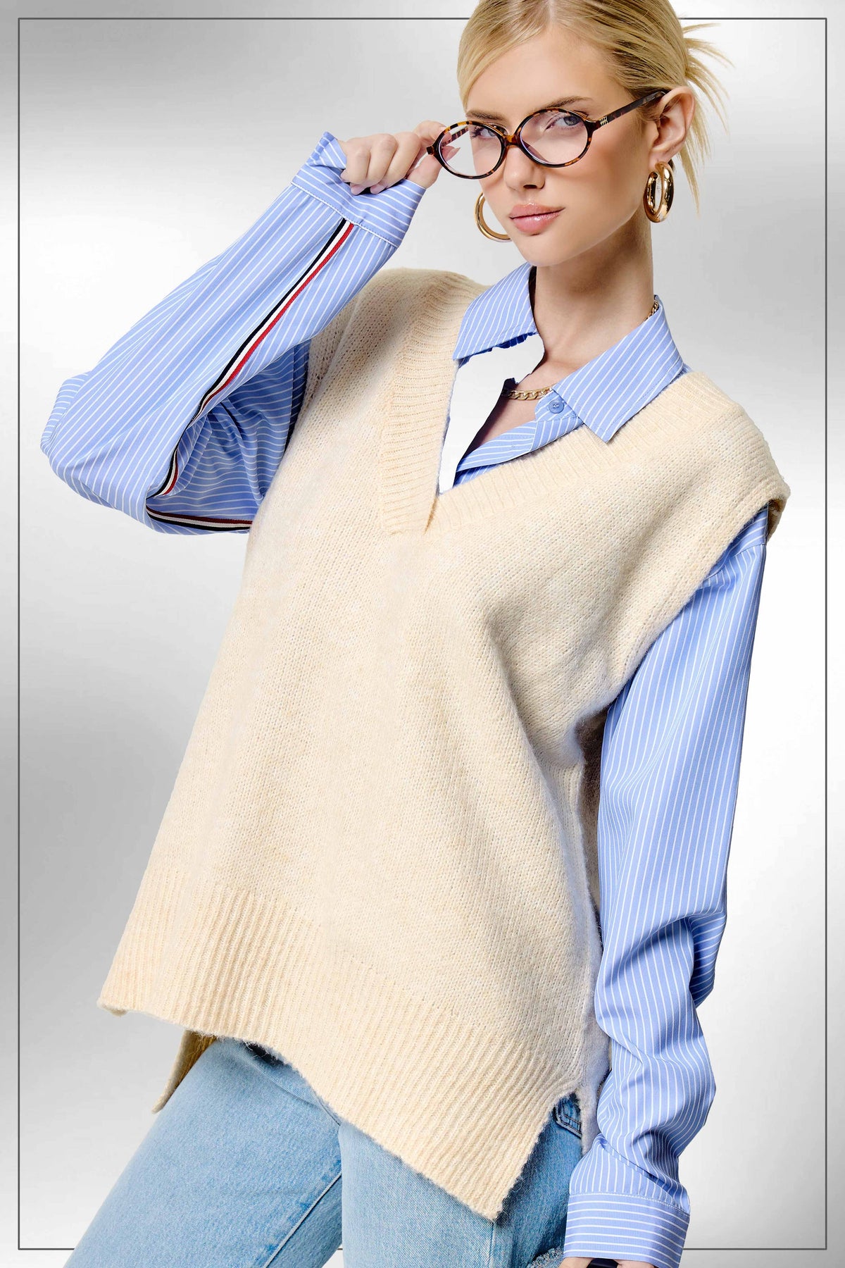 Oversized Soft Sweater Vest