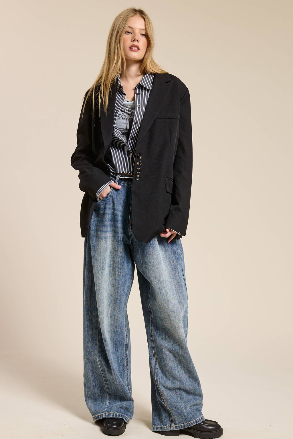 Adjustable Tie Back Blazer Jacket