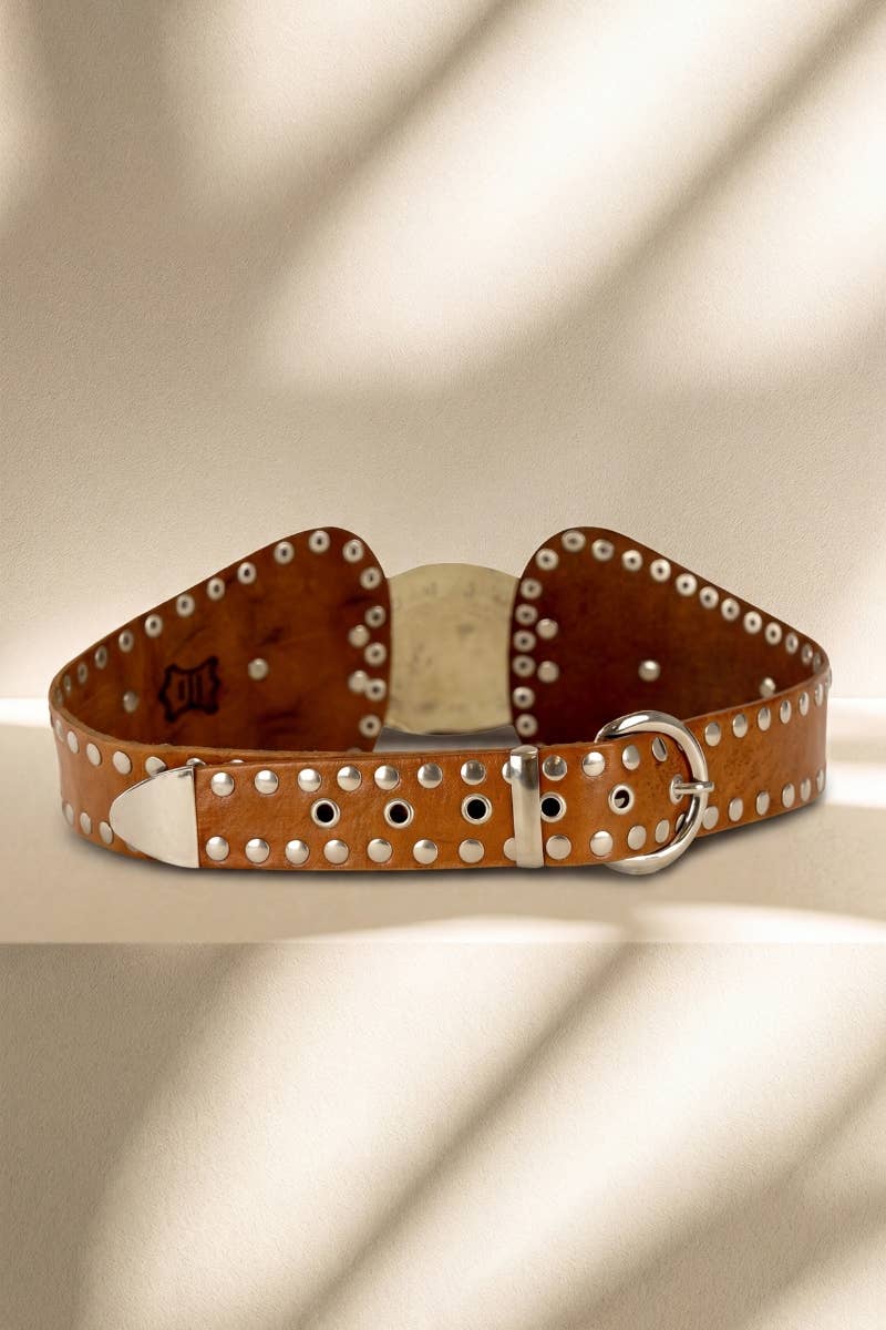 Atlas Leather Sash Belt. Light Brown