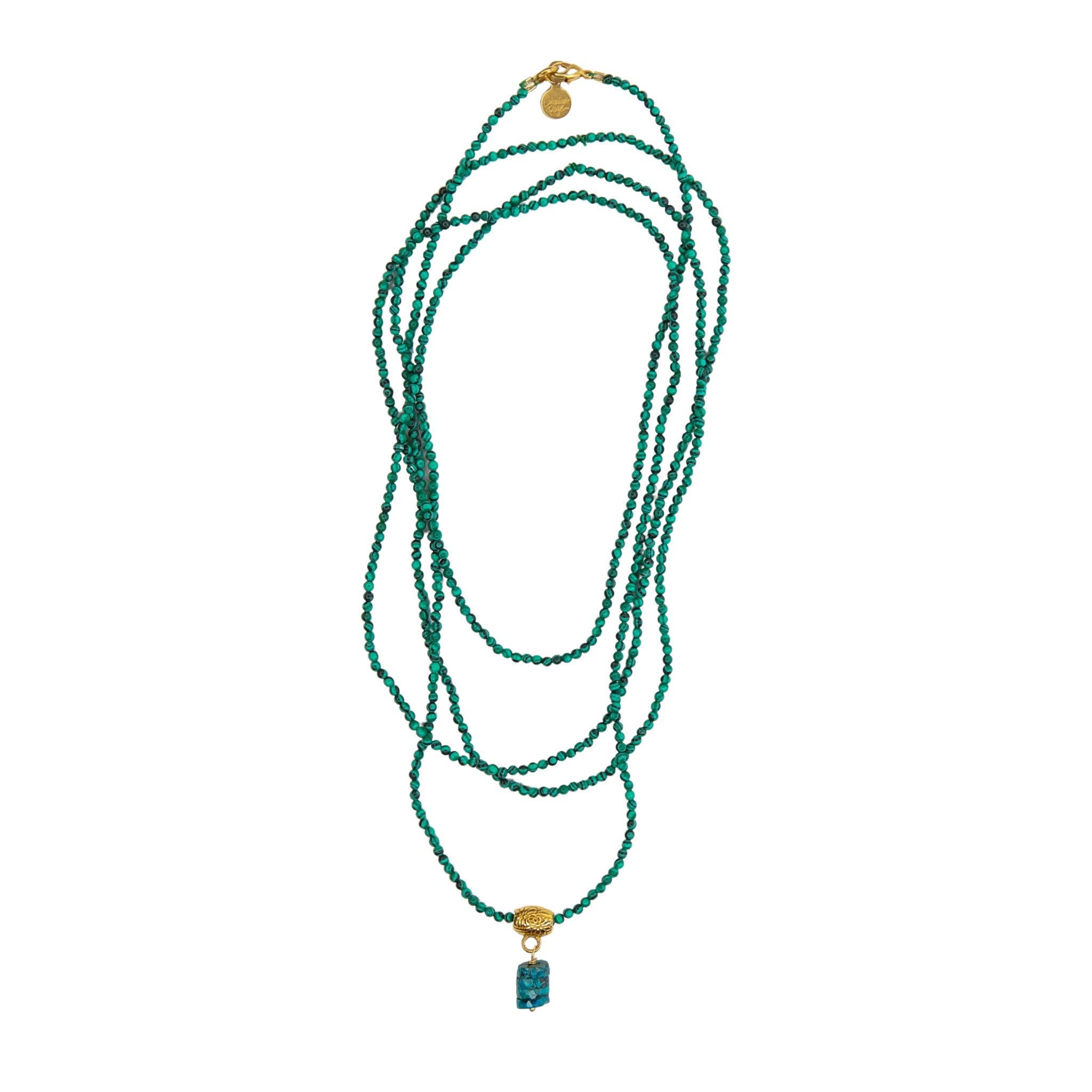 Aramis Layering Necklace in Malachite