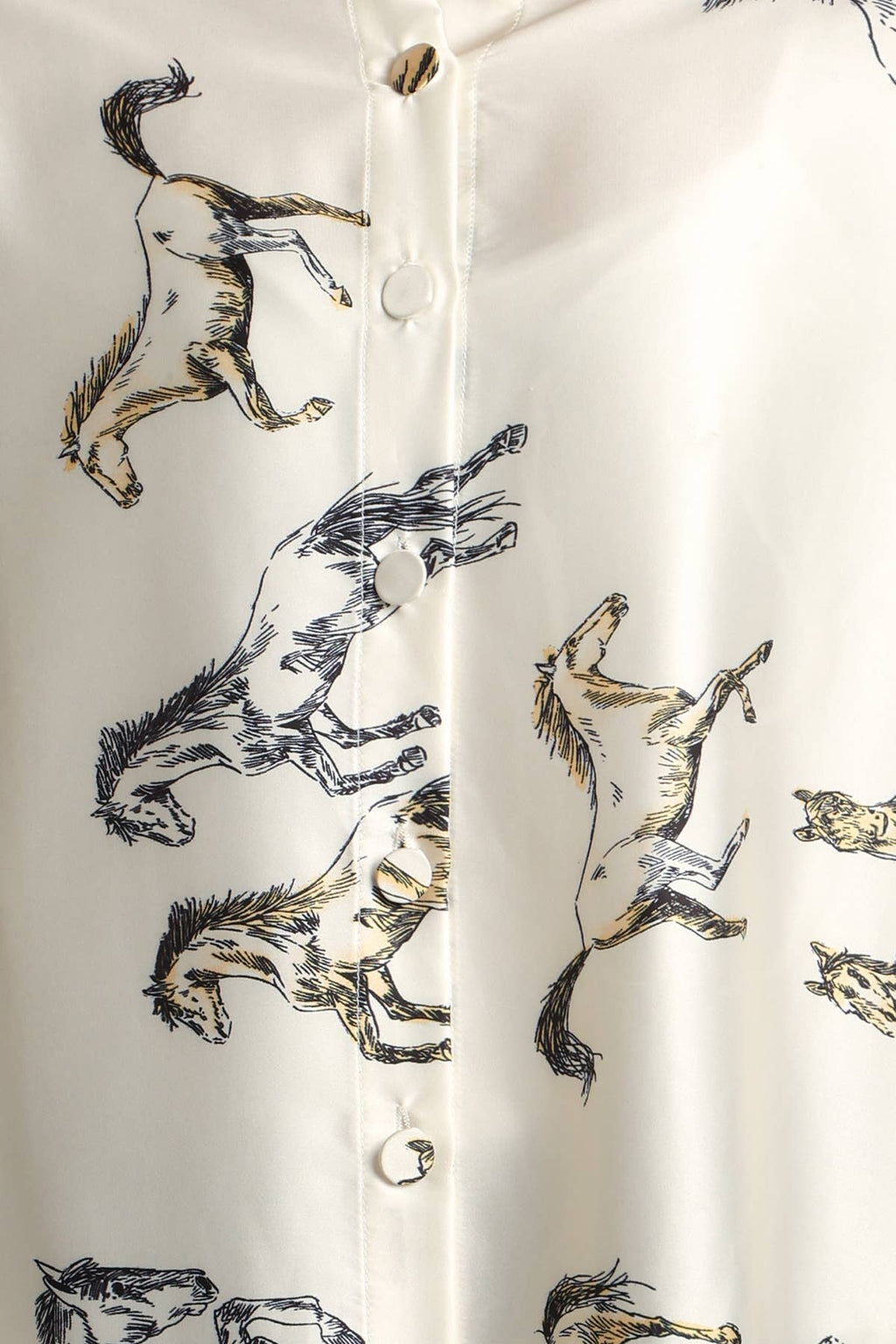 Horse Printed Satin Blouse