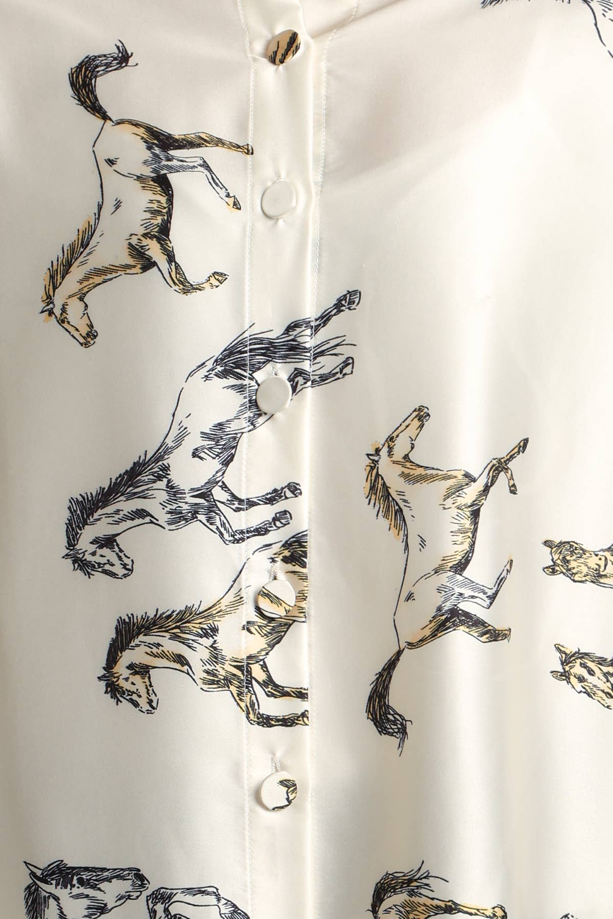 Horse Printed Satin Blouse