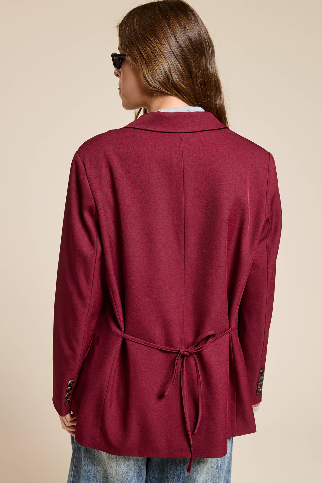 Adjustable Tie Back Blazer Jacket