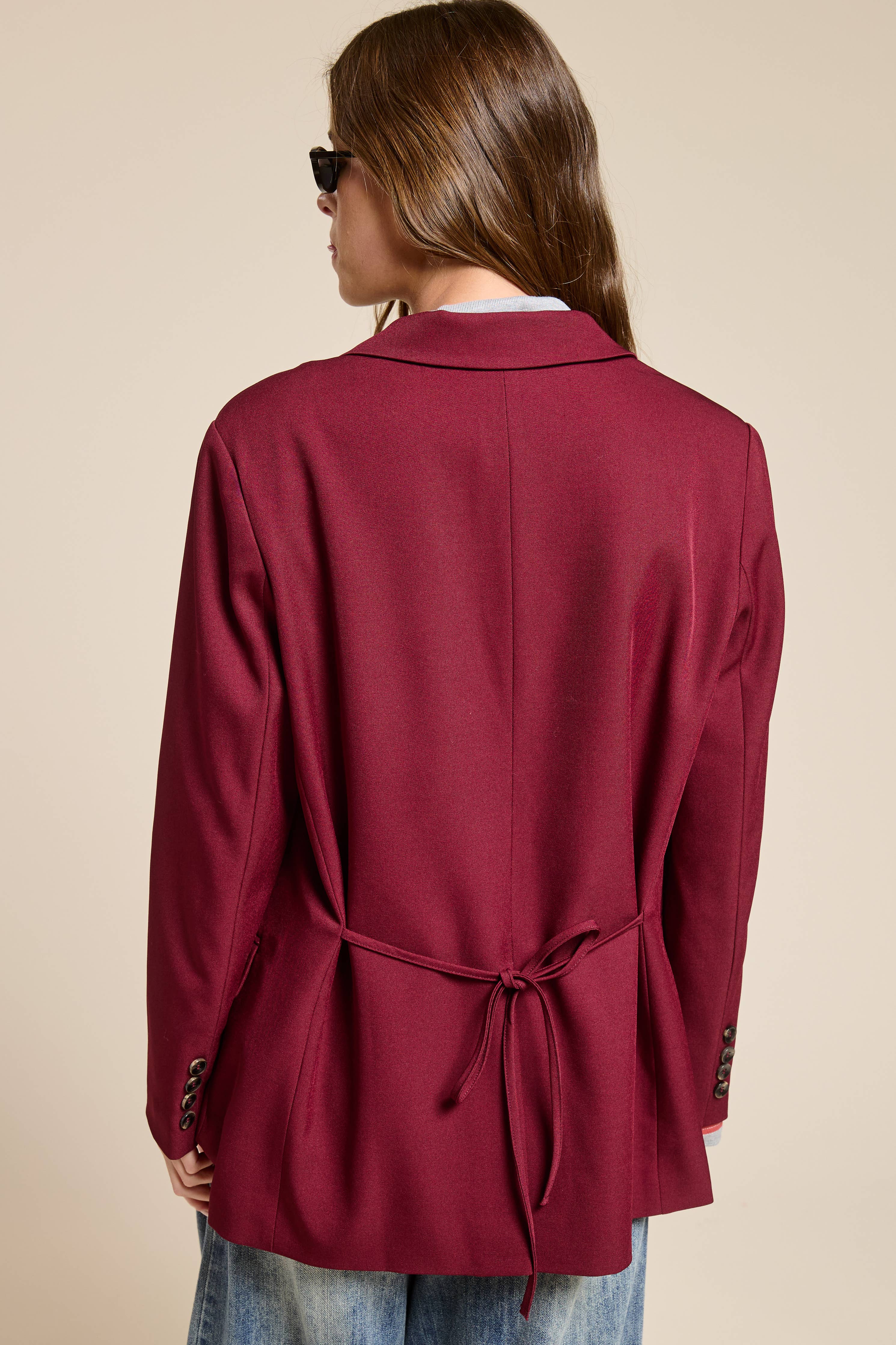 Adjustable Tie Back Blazer Jacket