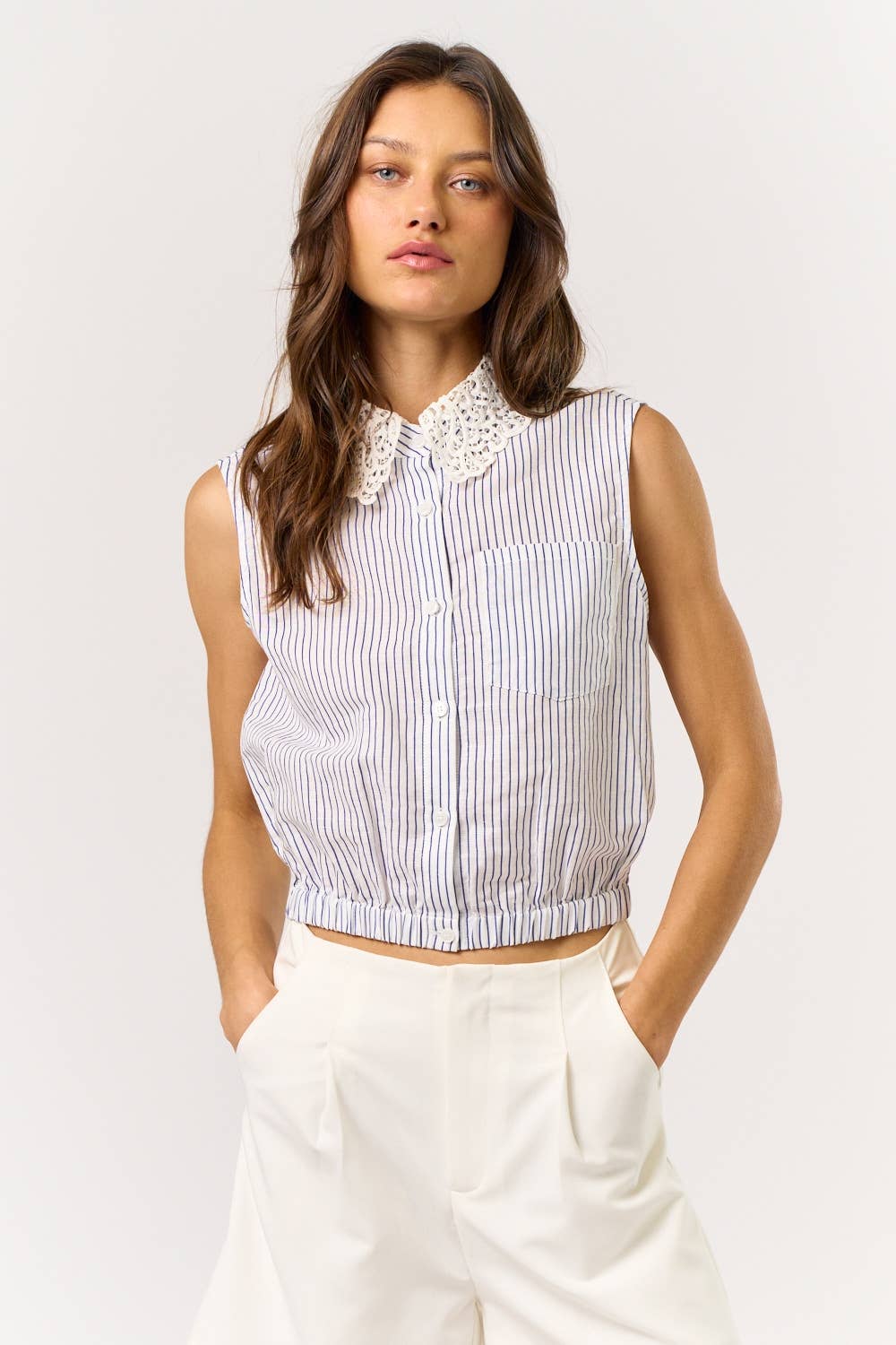 Lace Collar Top