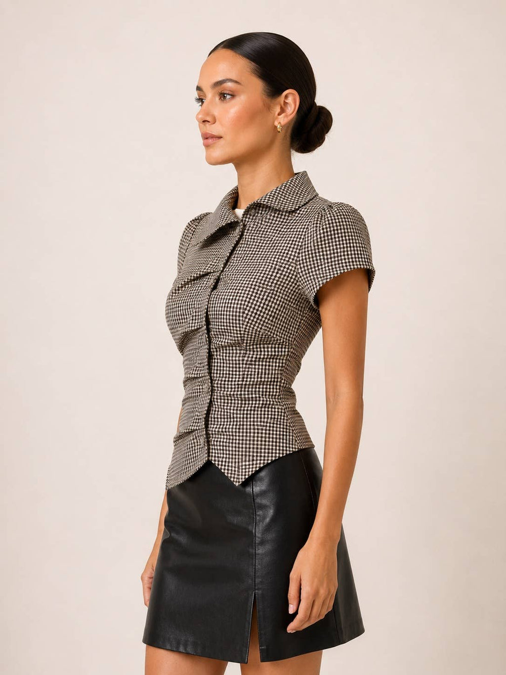 Asymmetrical Plaid Topn