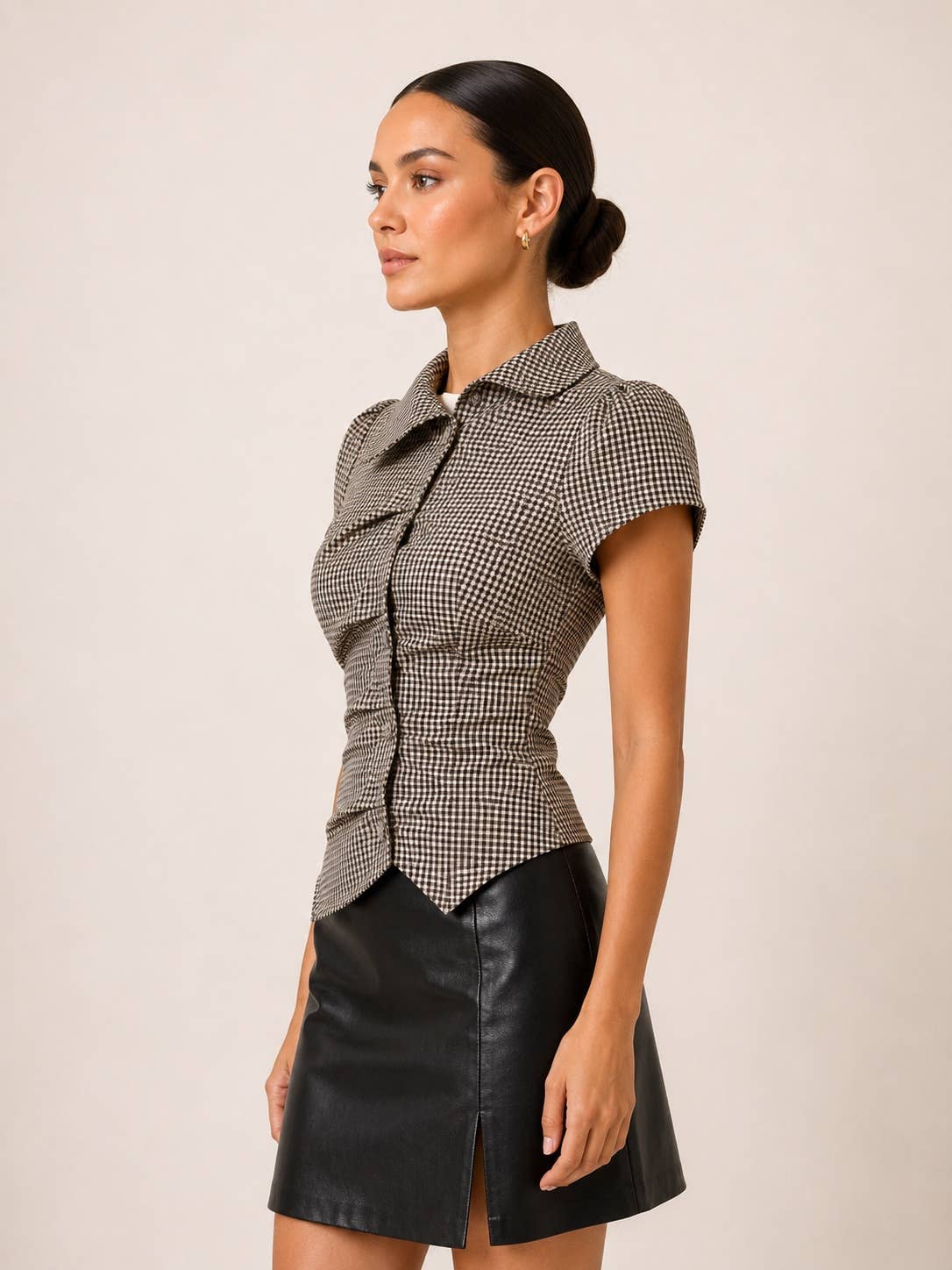 Asymmetrical Plaid Topn