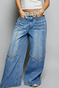 POL Vintage Washed High Rise Wide Pants