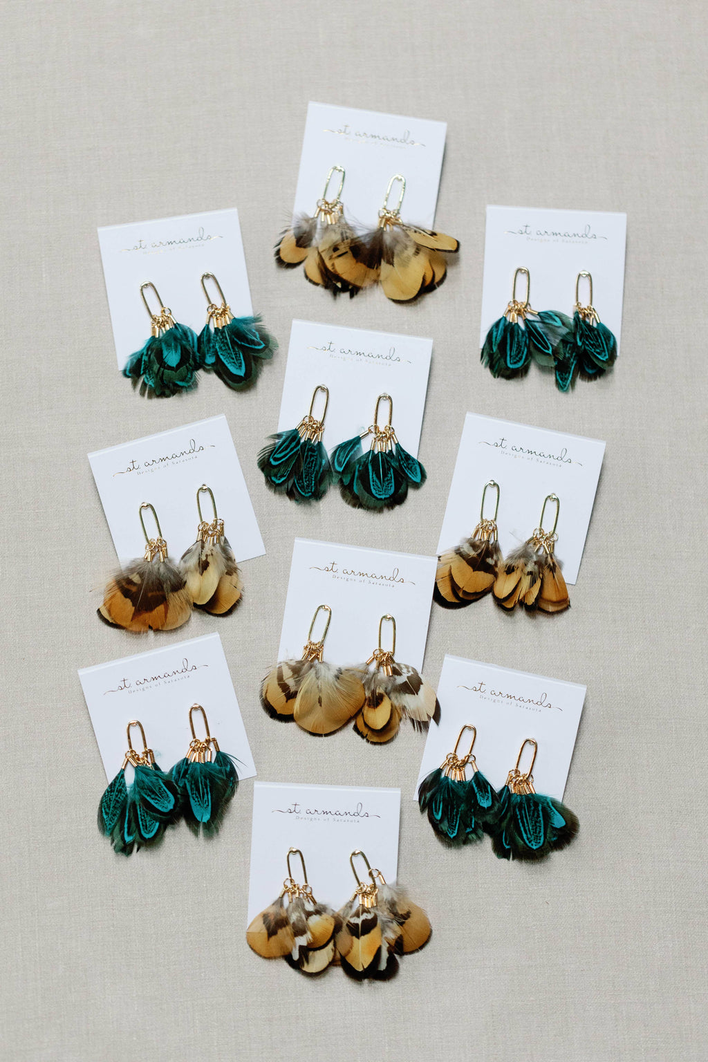 Peacock Feather Fall Statement Tassel Earrings