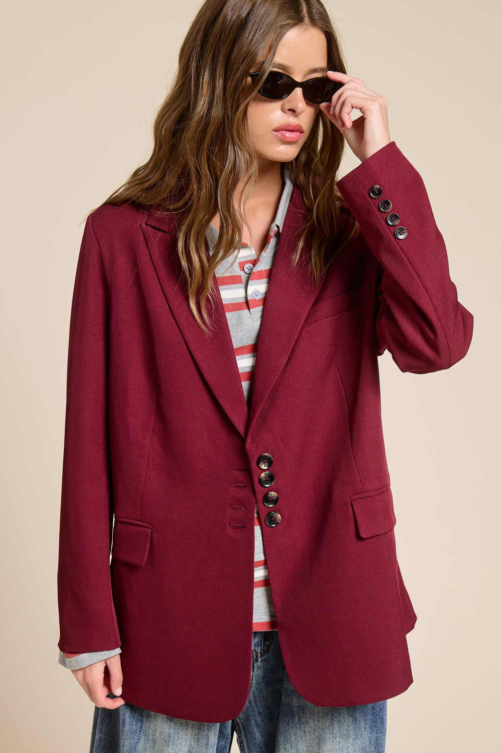 Adjustable Tie Back Blazer Jacket