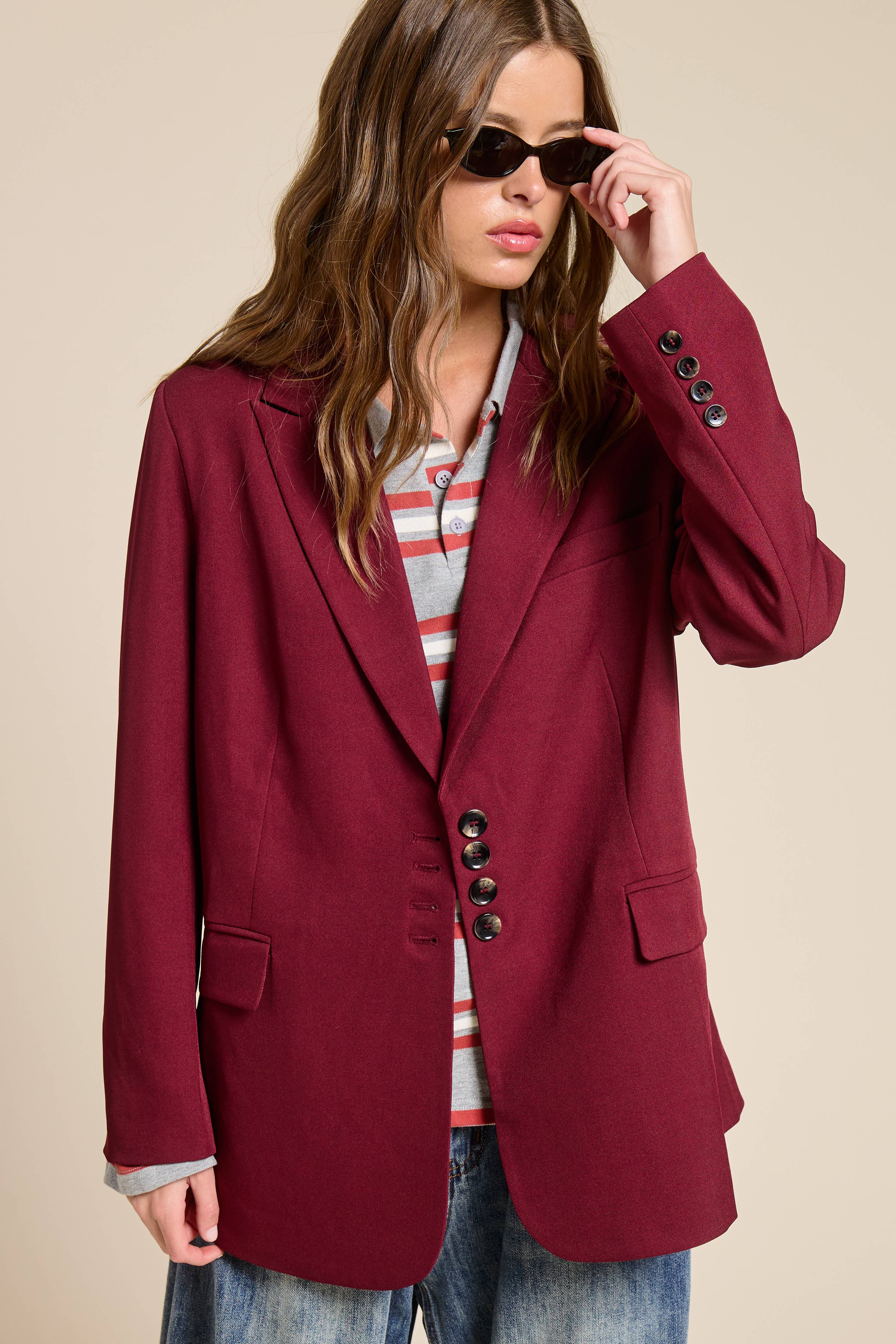 Adjustable Tie Back Blazer Jacket
