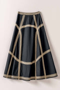 Contrast Trim A-Line Skirt