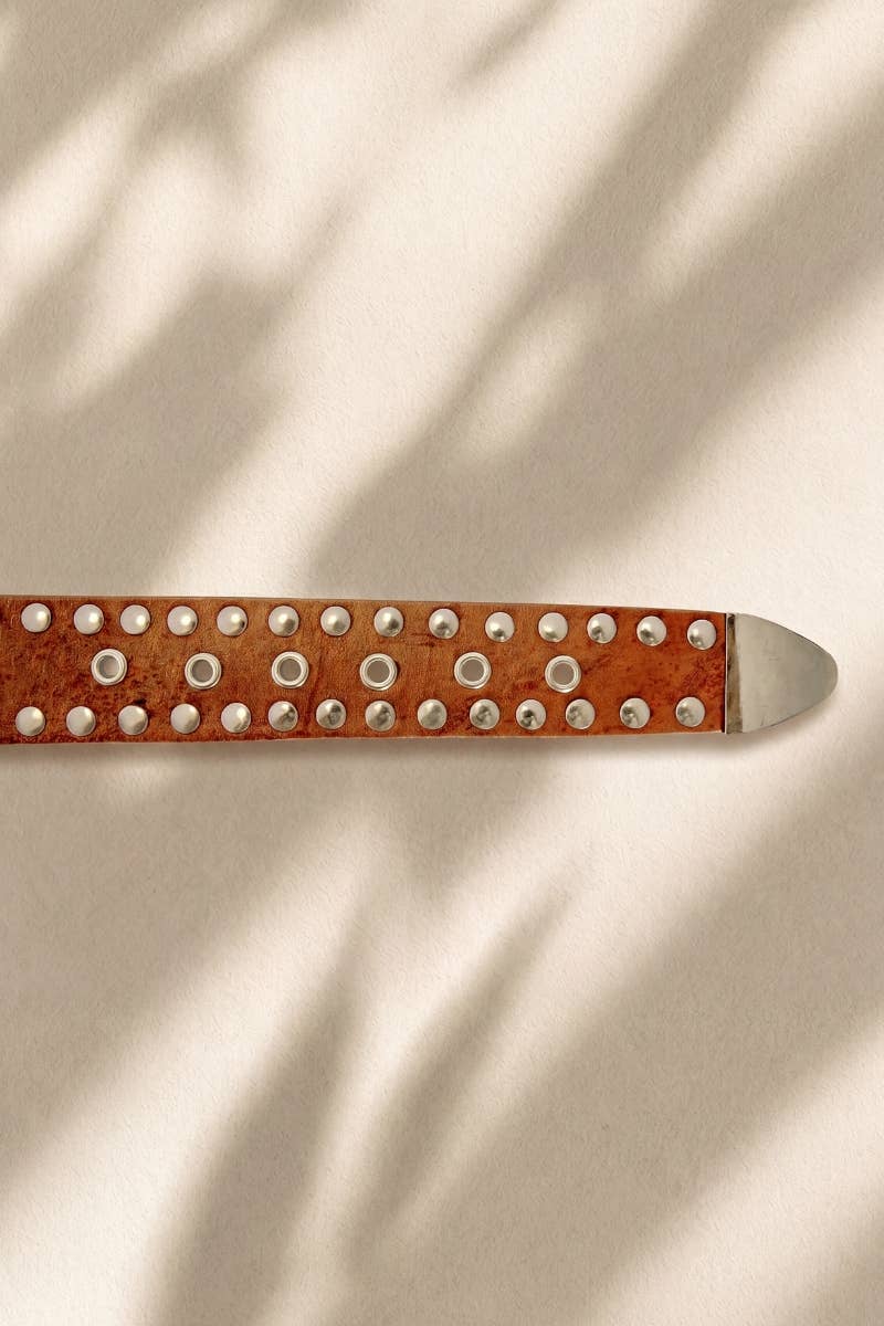 Atlas Leather Sash Belt. Light Brown