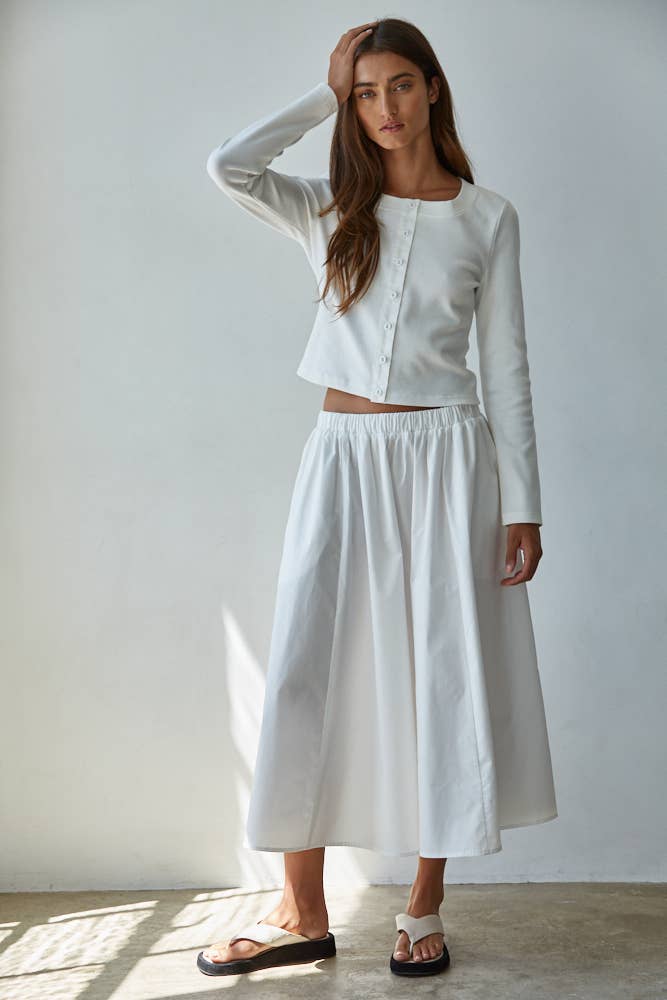 Knit Ribbed 3/4 Sleeve Cardigan