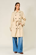 LACE BELTED MIDI TRENCH COAT
