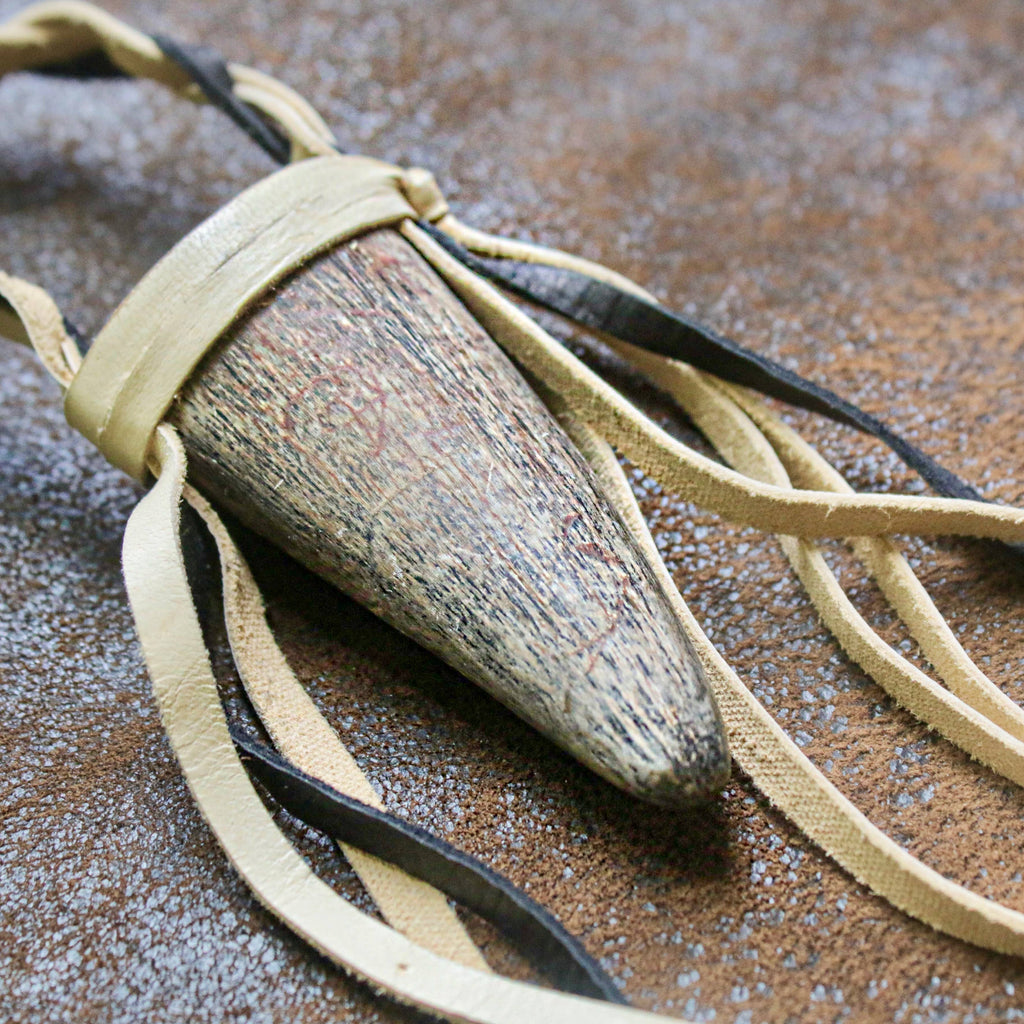 Buffalo Horn Necklace - Cream, Real Horn, Braided Necklace