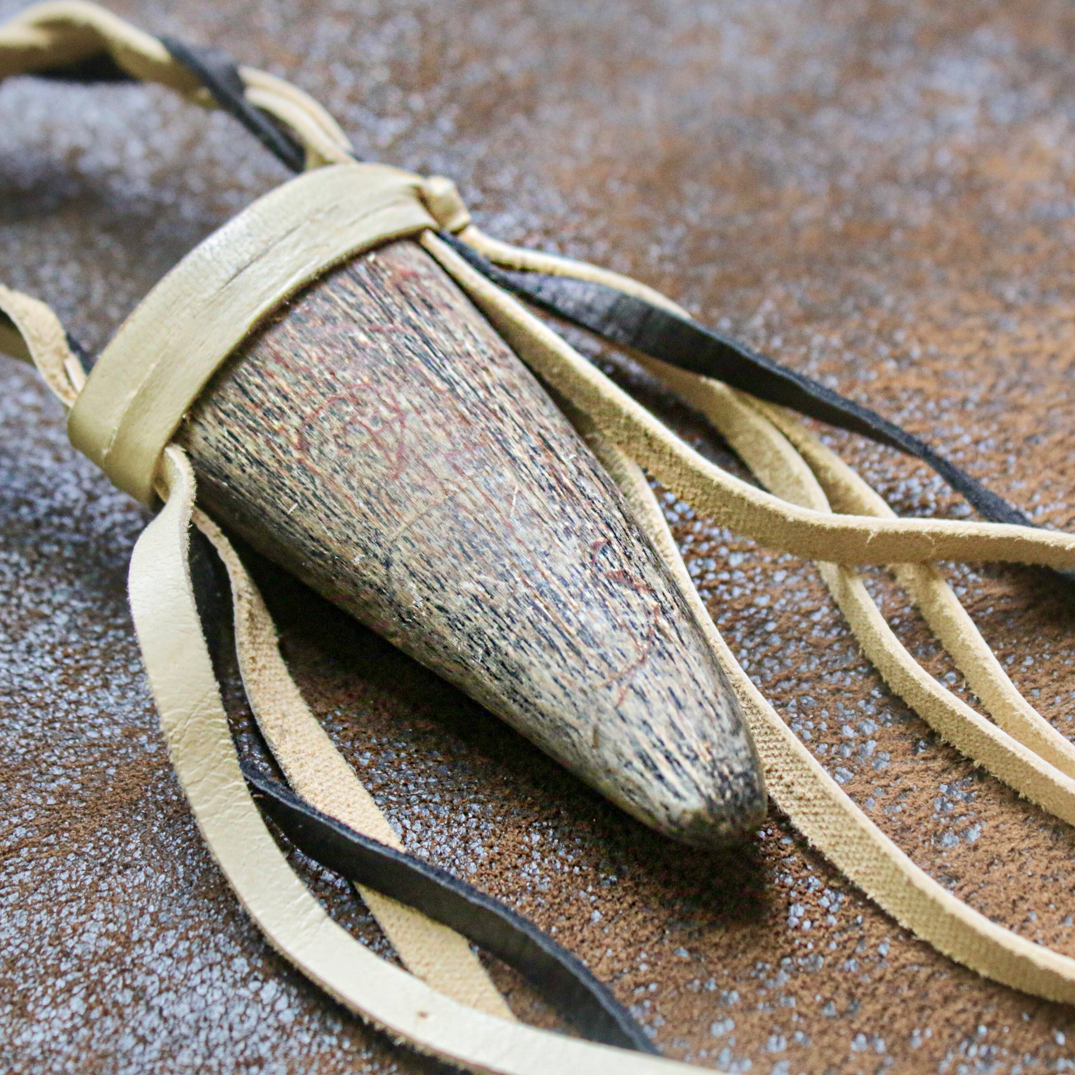 Buffalo Horn Necklace - Cream, Real Horn, Braided Necklace