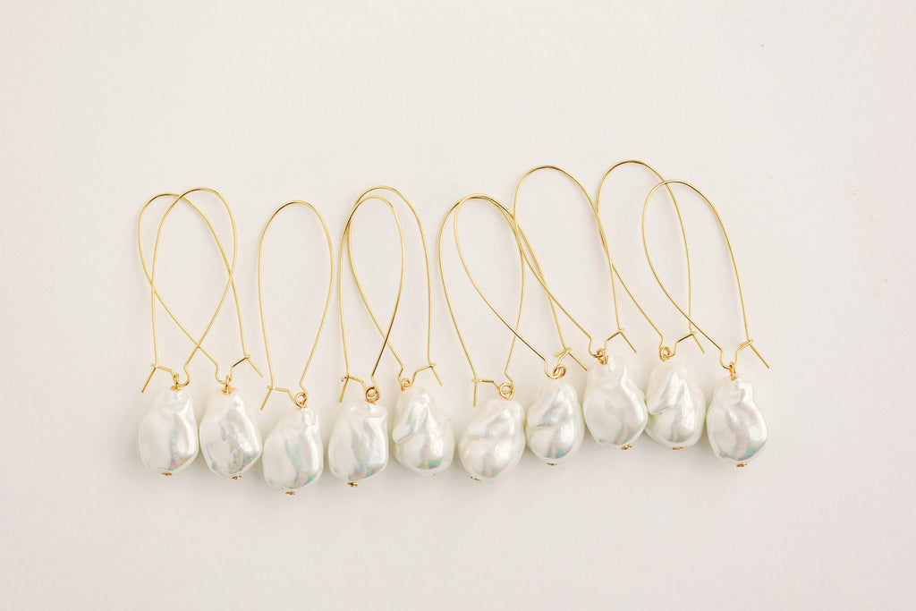 Natural Pearl Minimalist Threader Earrings