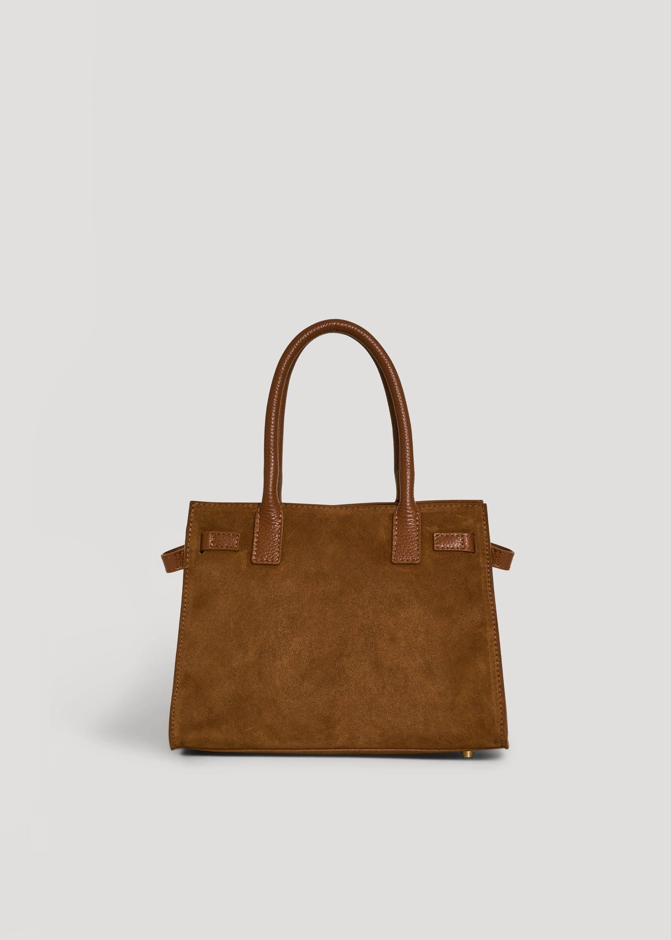 Grace Bag in Tan Suede and Togo Leather