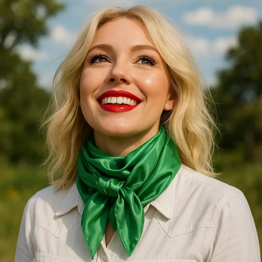35X35" Solid Green Wild Rag / Scarf WRS18