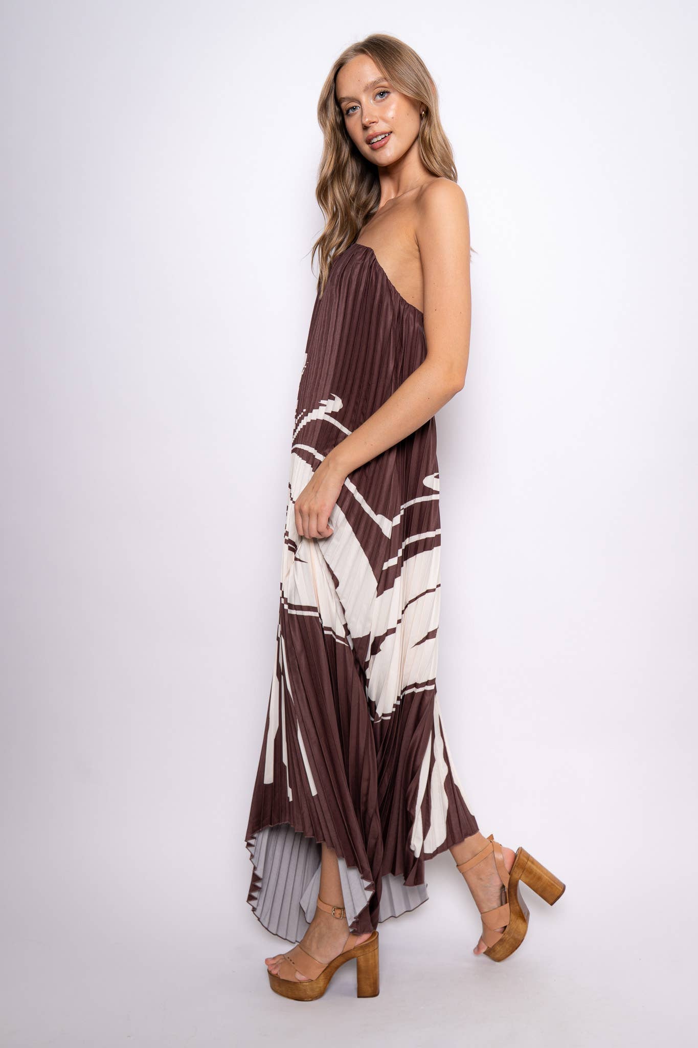 PLEATED MAXI DRESS