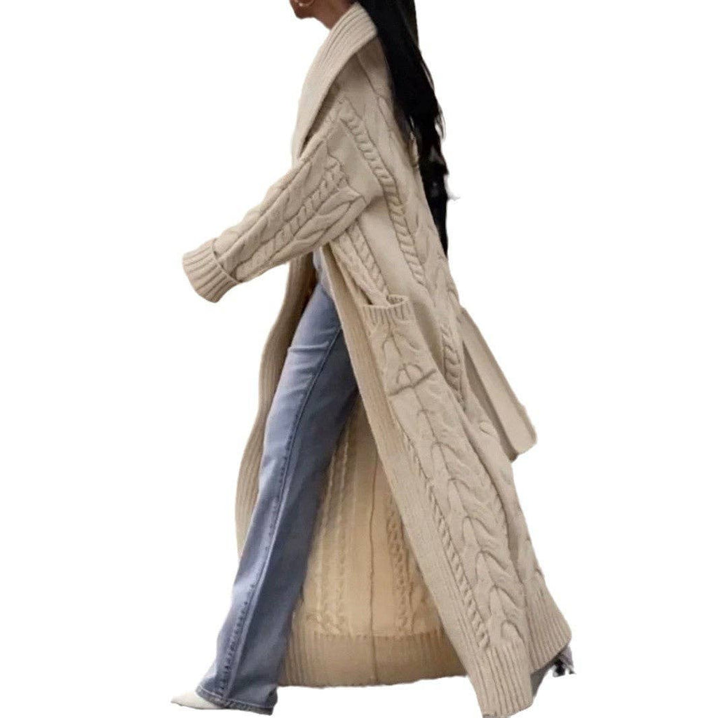 Chunky Cable Knit Long Cardigan