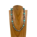 Navajo pearl with blue turquoise stone Necklace