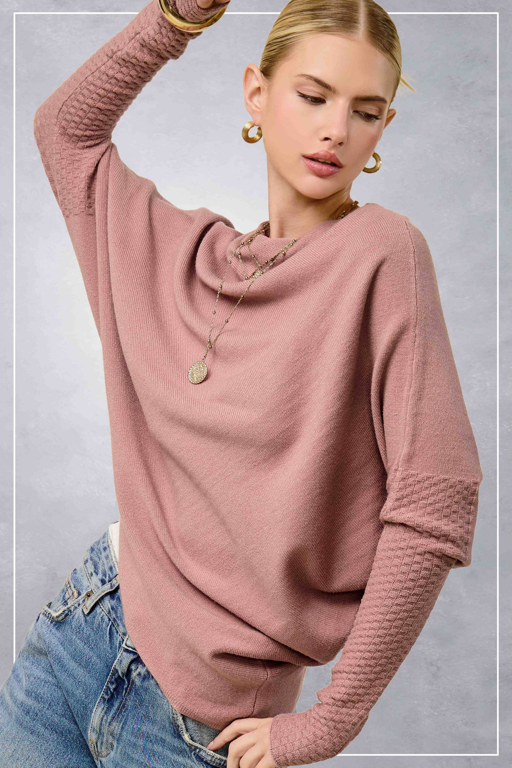 JES3621-Asymmetrical Off-Shoulder Sweater Fall Christmas