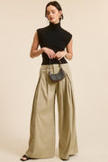 Sleeveless Textured Turtleneck