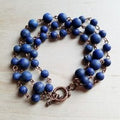 Frosted Blue Lapis Strand Bracelet