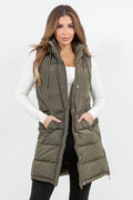 Olive Long Puffer Vest