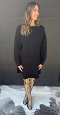 Long Sleeve Sweater Top and Flare Skirt