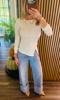 Shop The Look Basic Long Sleeve T, Jeans and Buckle Heels