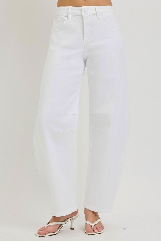 Tummy Control Barrel Jeans